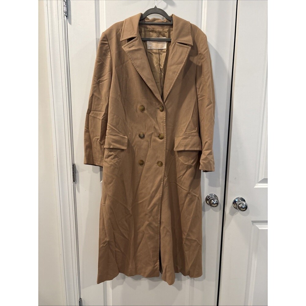 VTG Pendleton 100% Wool Double Breasted Coat Camel Quiet Luxury Minimalist Sz 10